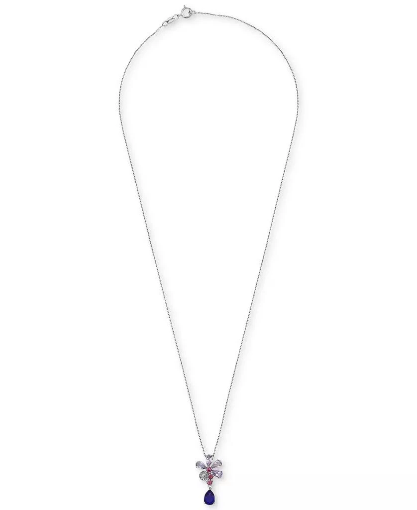 Macy's Multi-Gemstone (1-1/2 ct. t.w.) & Diamond (1/20 ct. t.w.) 18" Pendant Necklace in Sterling Silver 3
