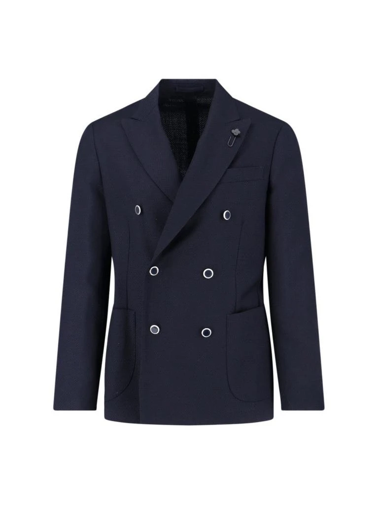 LARDINI Double-Breasted Blazer – Navy