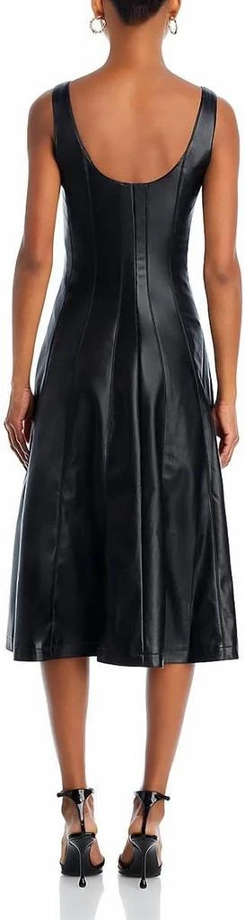 Avec Les Filles Avec Les Filles - WOMEN'S FAUX LEATHER SLEEVELESS MIDI DRESS 2