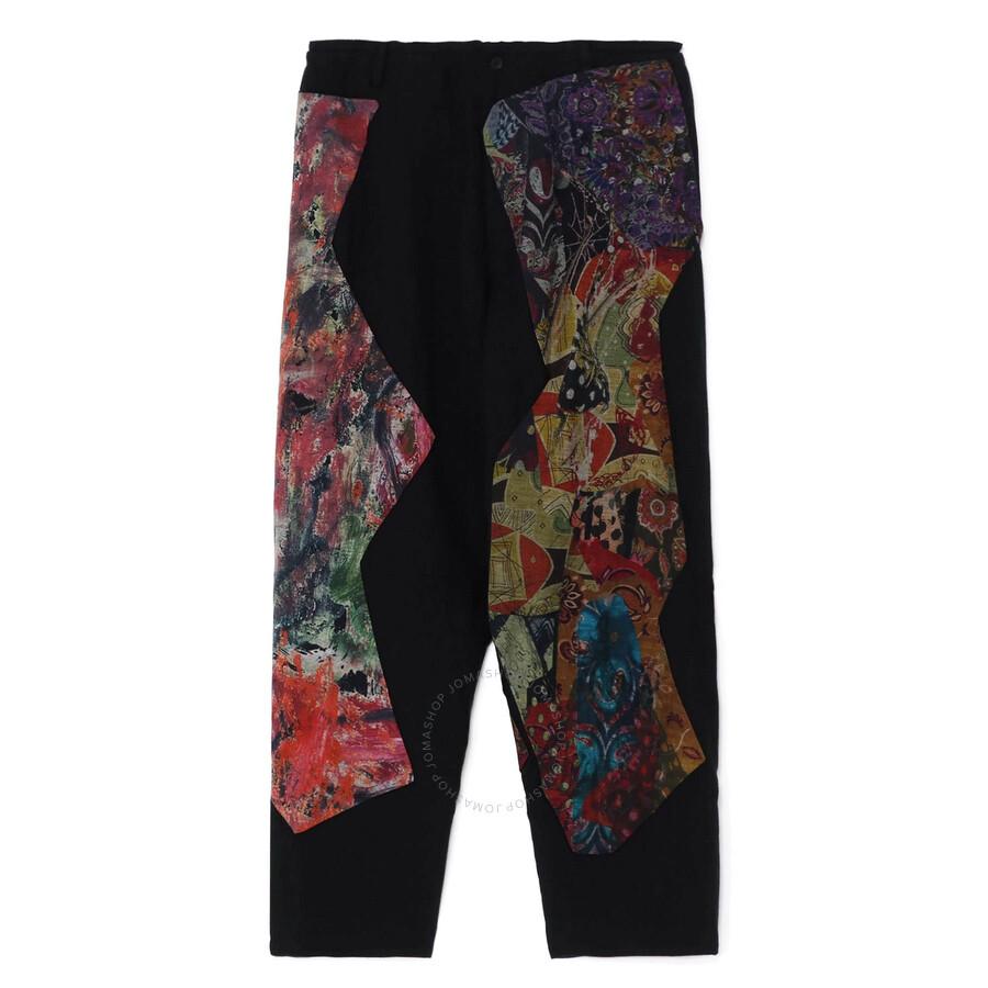 YOHJI YAMAMOTO Men's Black Y-Patchwork P.L Pants