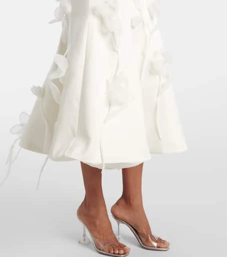 ROTATE Birger Christensen Bridal floral-appliqué midi dress 5