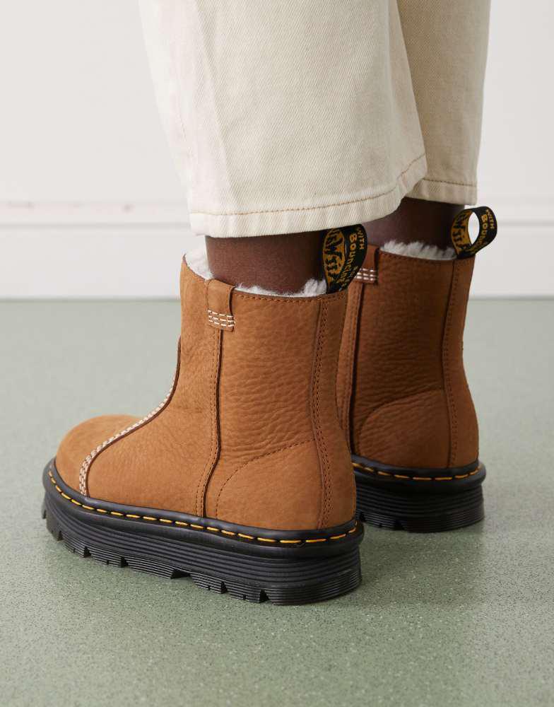 マーシーズ Dr. Martens Dr Martens ZebZag shearling lined Rigger boot in brown