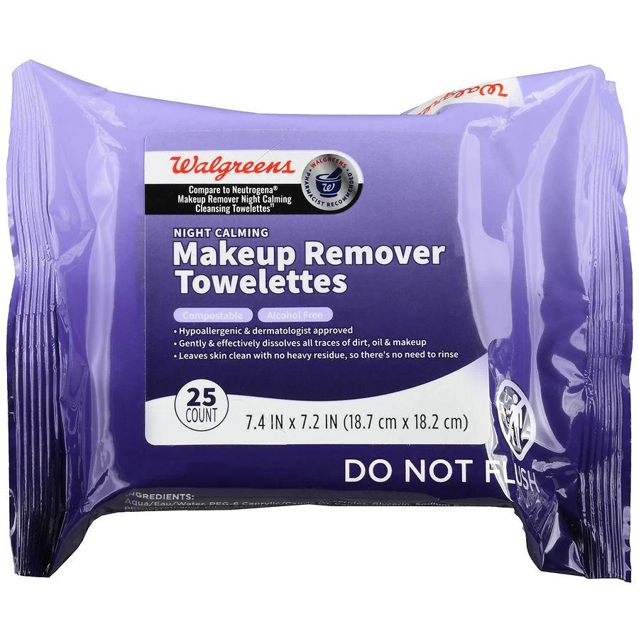 Walgreens Night Calming Makeup Remover Towelettes 2