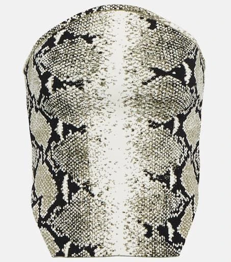 Khaite Snake-print strapless top 1
