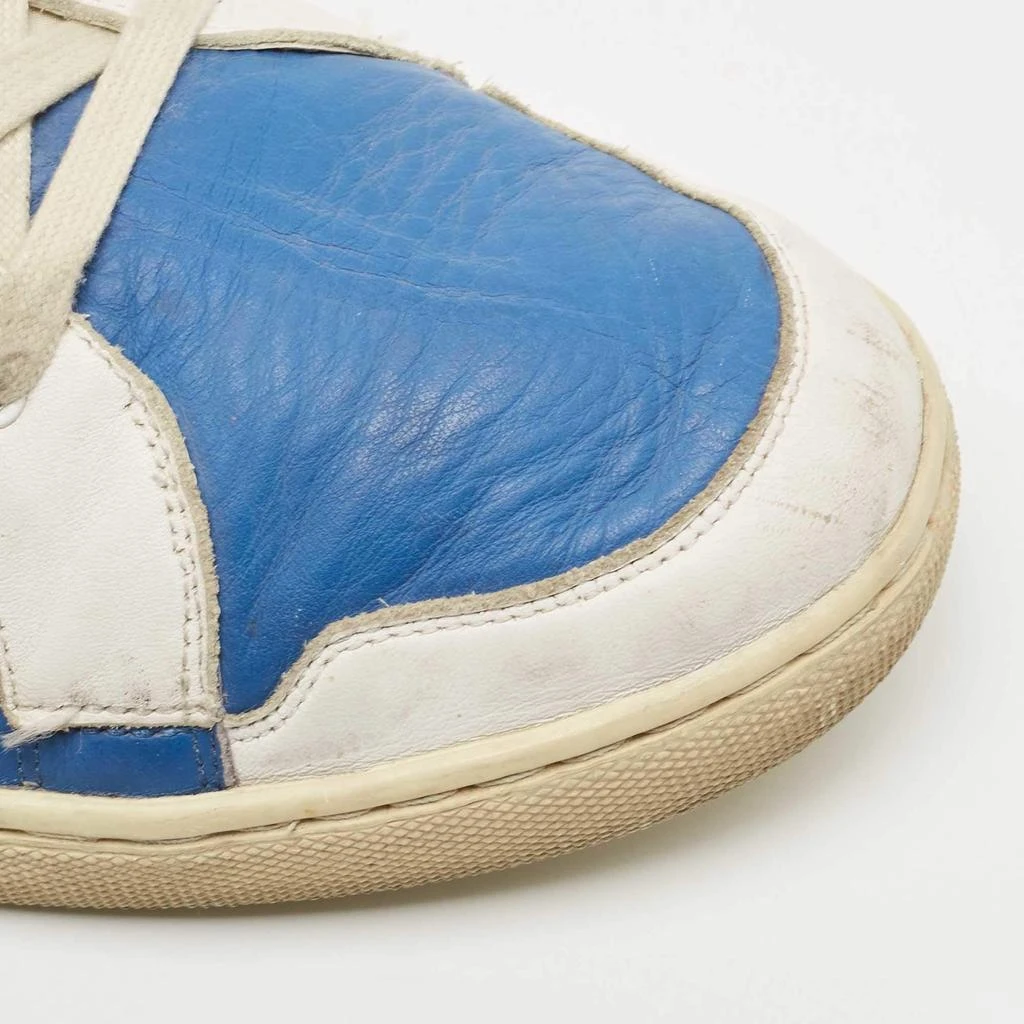 Dolce & Gabbana D&G Blue/White Leather and Suede High Top Sneakers Size 45 7