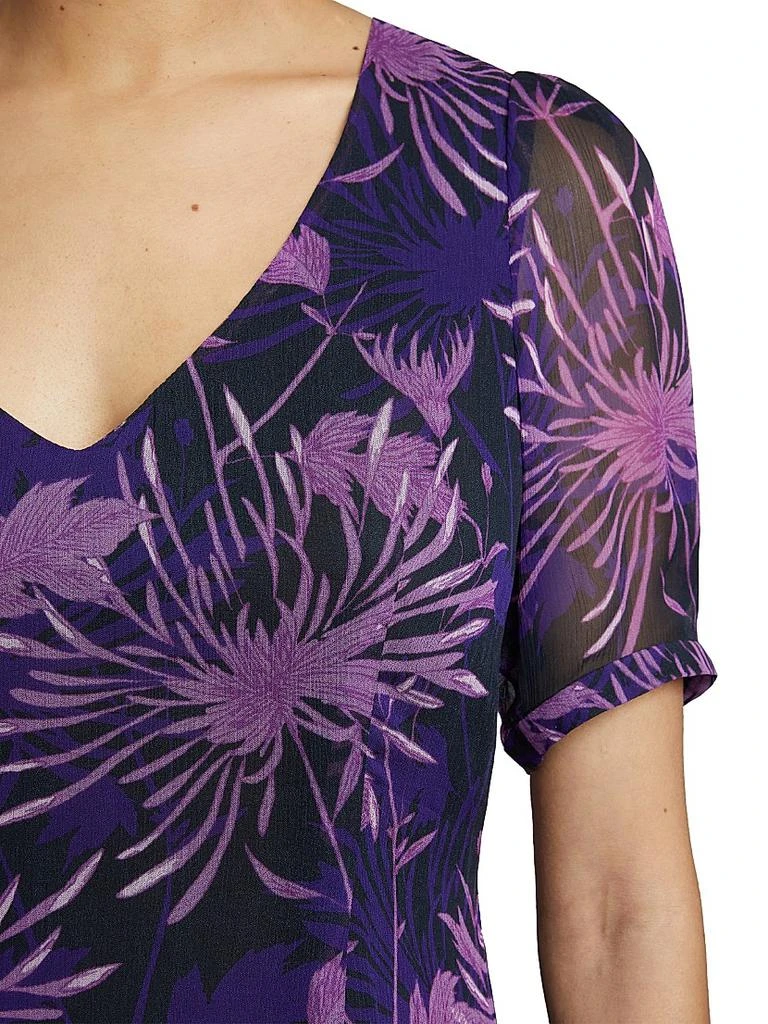 Santorelli Floral Crinkle Georgette Minidress 5
