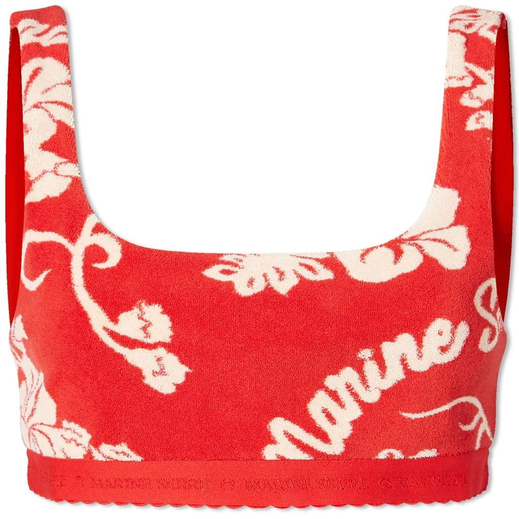 MARINE SERRE Marine Serre Jersey Jacquard Cropped Bralet Top 1