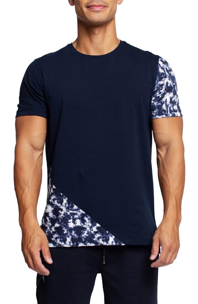 Maceoo Panel Tie Dye Blue T-Shirt
