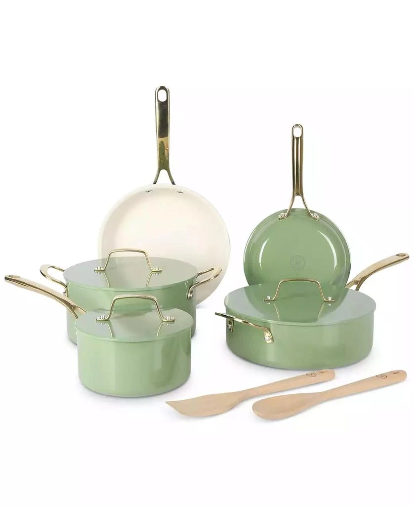 Martha Stewart Premium Ceramic Nonstick Aluminum 10-Pc. Cookware Set, Exclusively at Macy’s 1