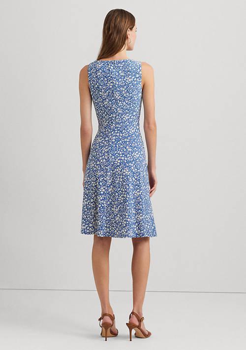 Lauren Ralph Lauren Ralph Lauren Floral Surplice Jersey Sleeveless Dress