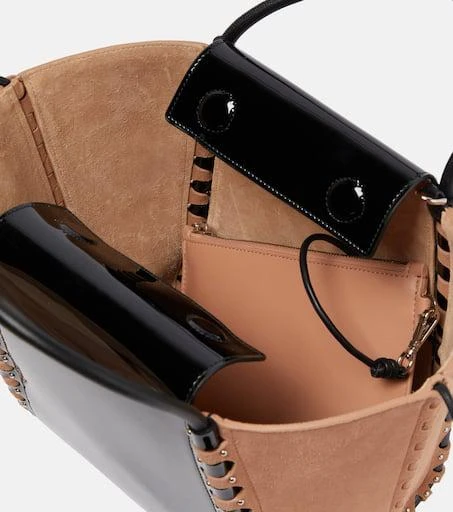 Alaïa Hinge Medium suede and leather tote 3