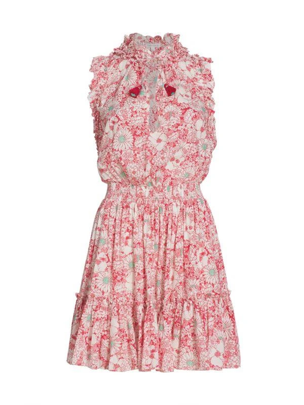 Poupette St Barth Triny Floral Plunging Mini Dress 5