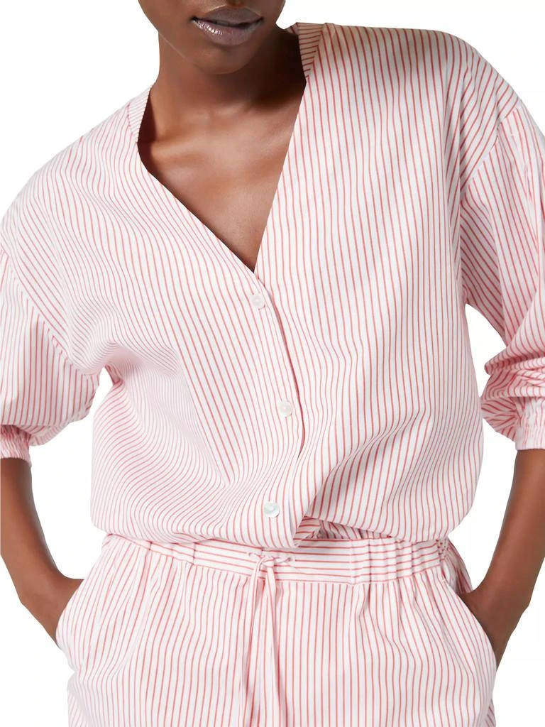 Marina Rinaldi Plus Bacco Striped Cotton Poplin Shirt 4