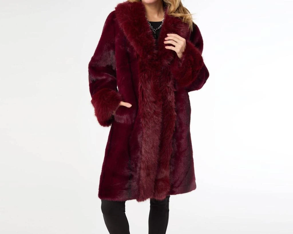 COCO + CARMEN Coco + Carmen - Evelyn Faux Fur Shawl Coat
