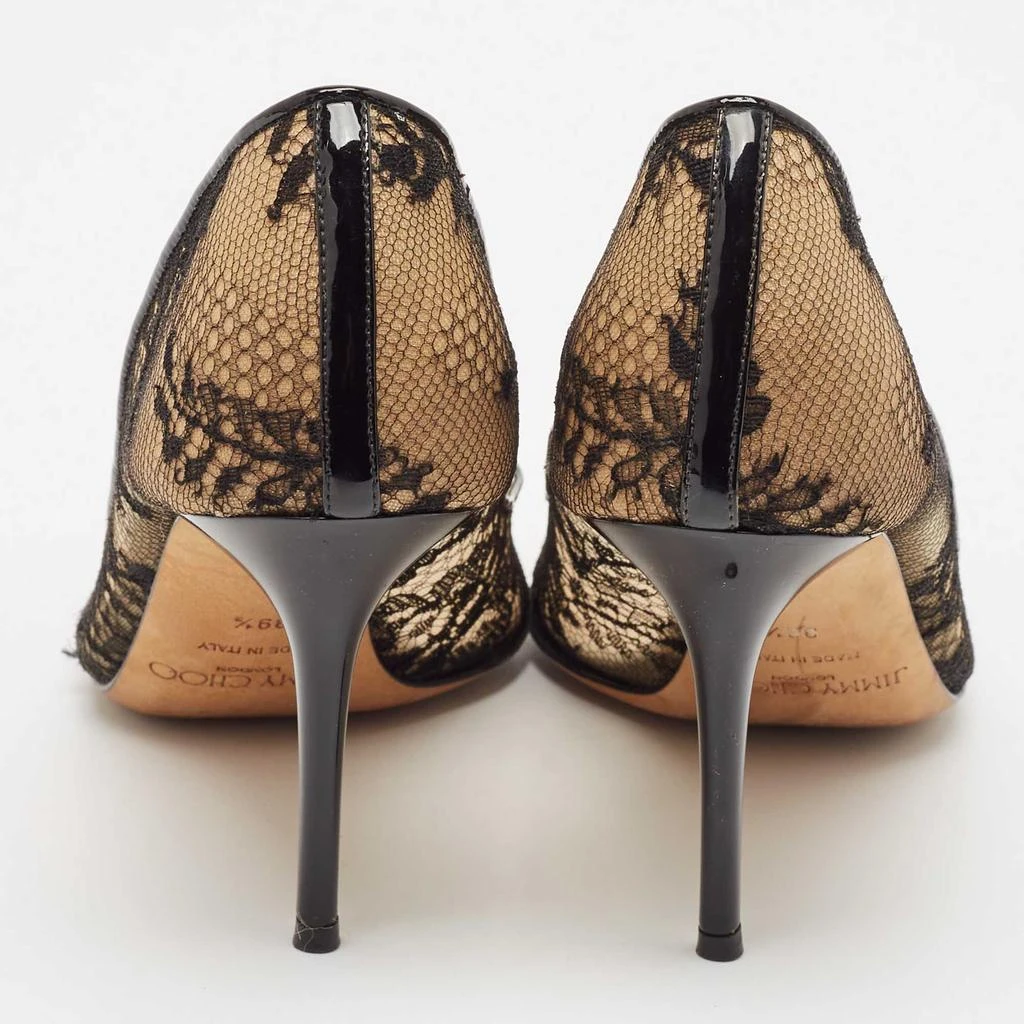 Jimmy Choo Jimmy Choo Black Lace Luna Peep Toe Pumps Size 39.5 5