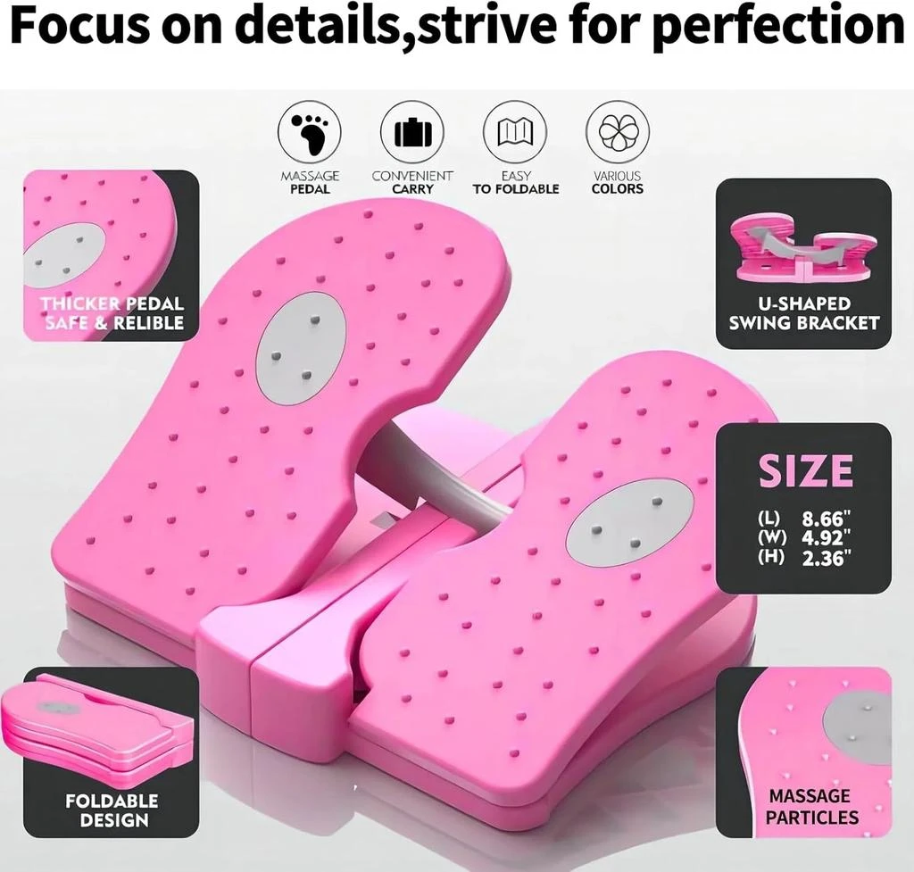 BIOK Mini Foldable Leg Exerciser Portable Foot Pedal Exercise Machine under Desk Stepper Exercising Leg Muscles Physical Therapy Leg Exercise Relieves Varicose Veins at Home Office 5
