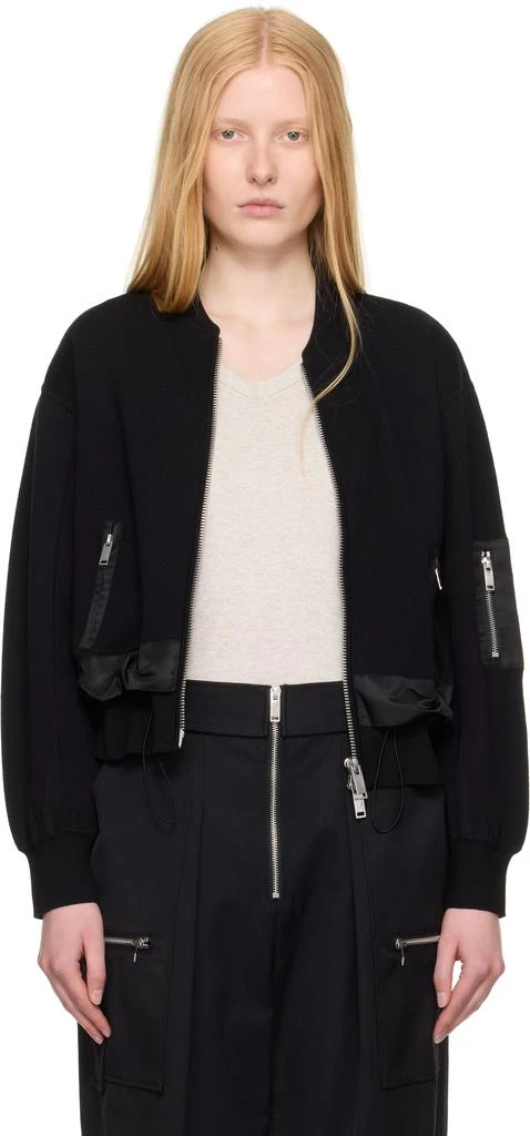 3.1 Phillip Lim Black Double Layered Bomber Jacket 1