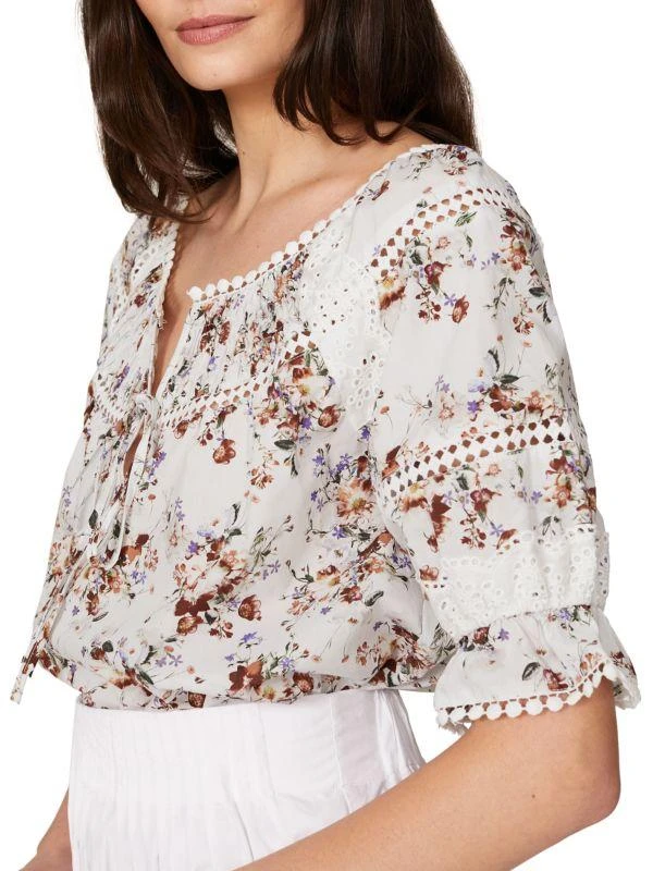 MARISSA WEBB Floral Inset Tie Top 3