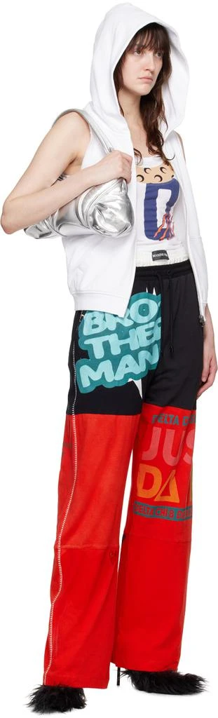 MARINE SERRE Red & Black Regenerated Graphic Lounge Pants 4
