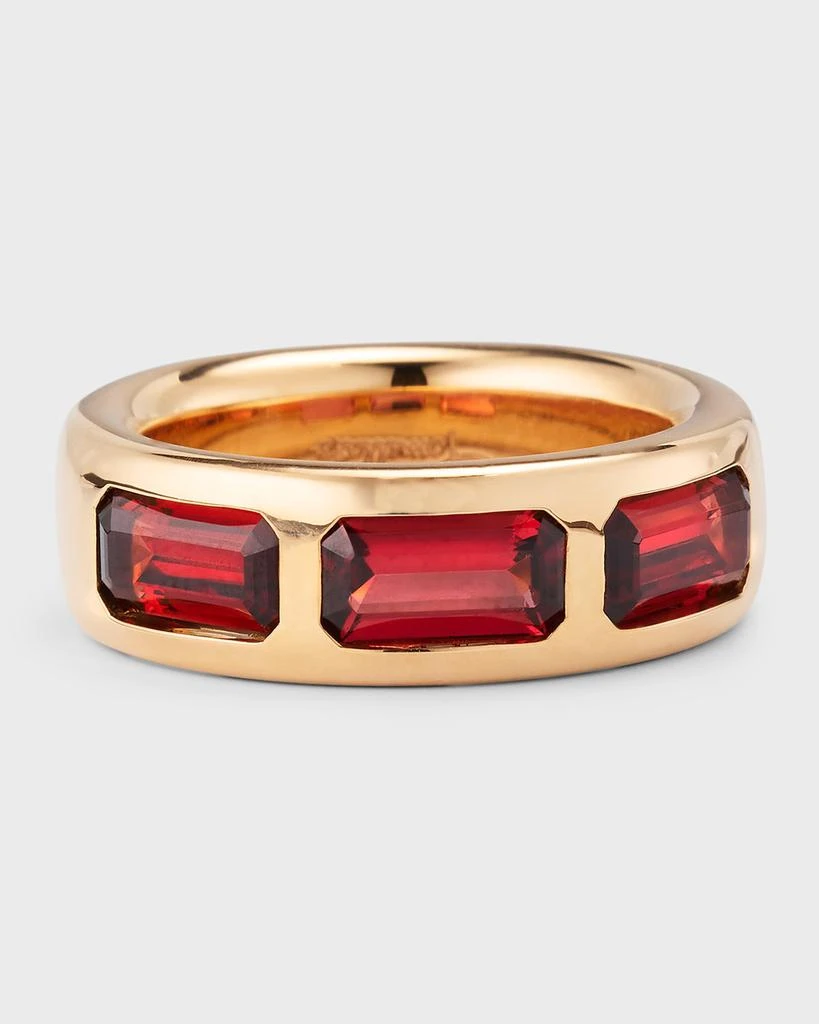 Pomellato Iconica 18K Rose Gold 3 Station Gemstone Ring 1