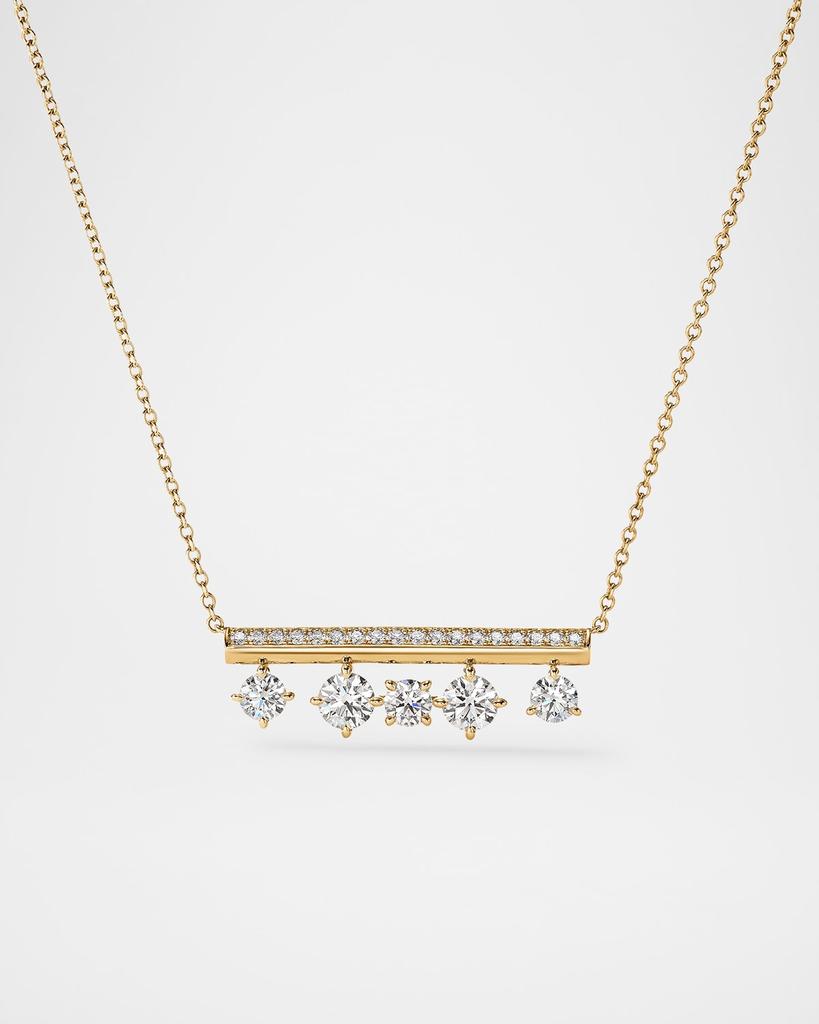 Hearts On Fire Barre 18K Yellow Gold Floating Diamond Pendant Necklace