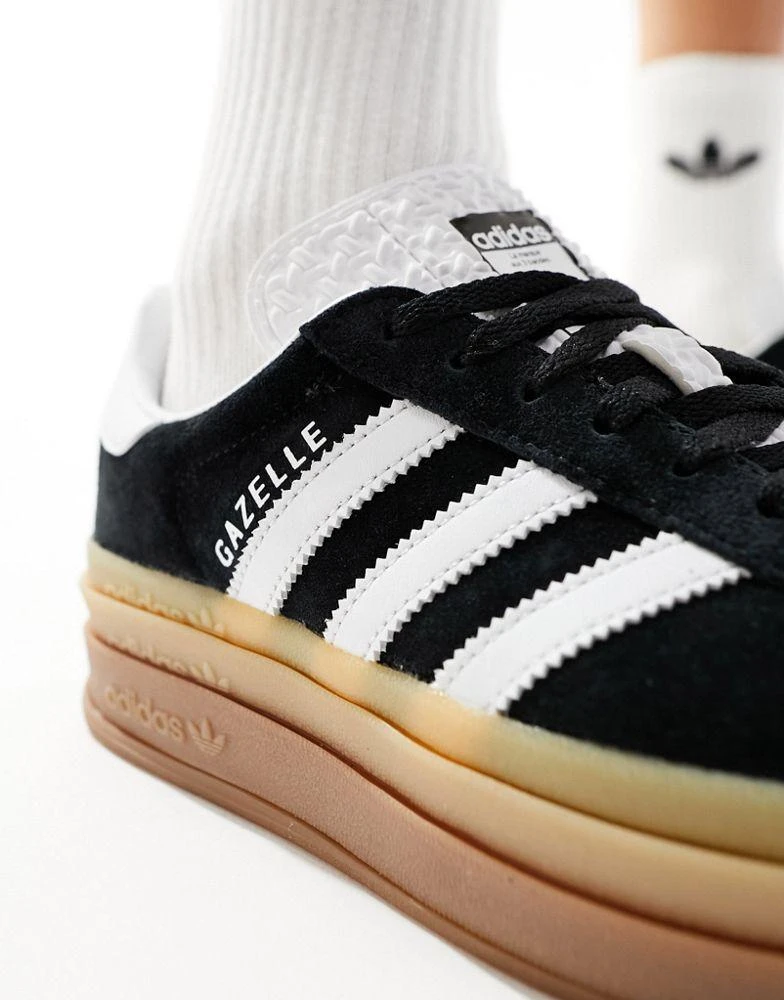 Adidas adidas Originals Gazelle Bold trainers in black and white 5