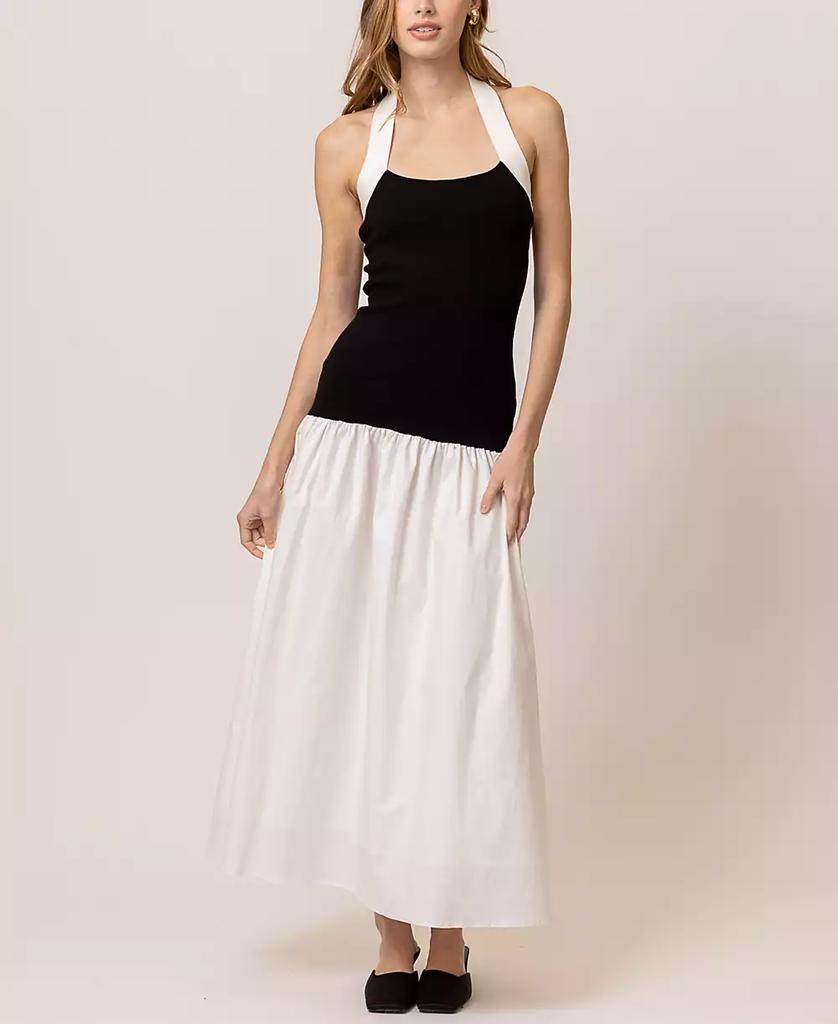 Line & Dot Women's Kohl Mixed-Media Halter-Neck Dress