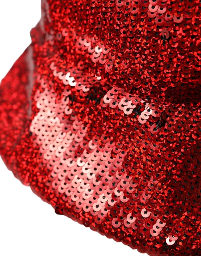 Dolce & Gabbana Red Sequined Nylon Bucket Hat Men 4
