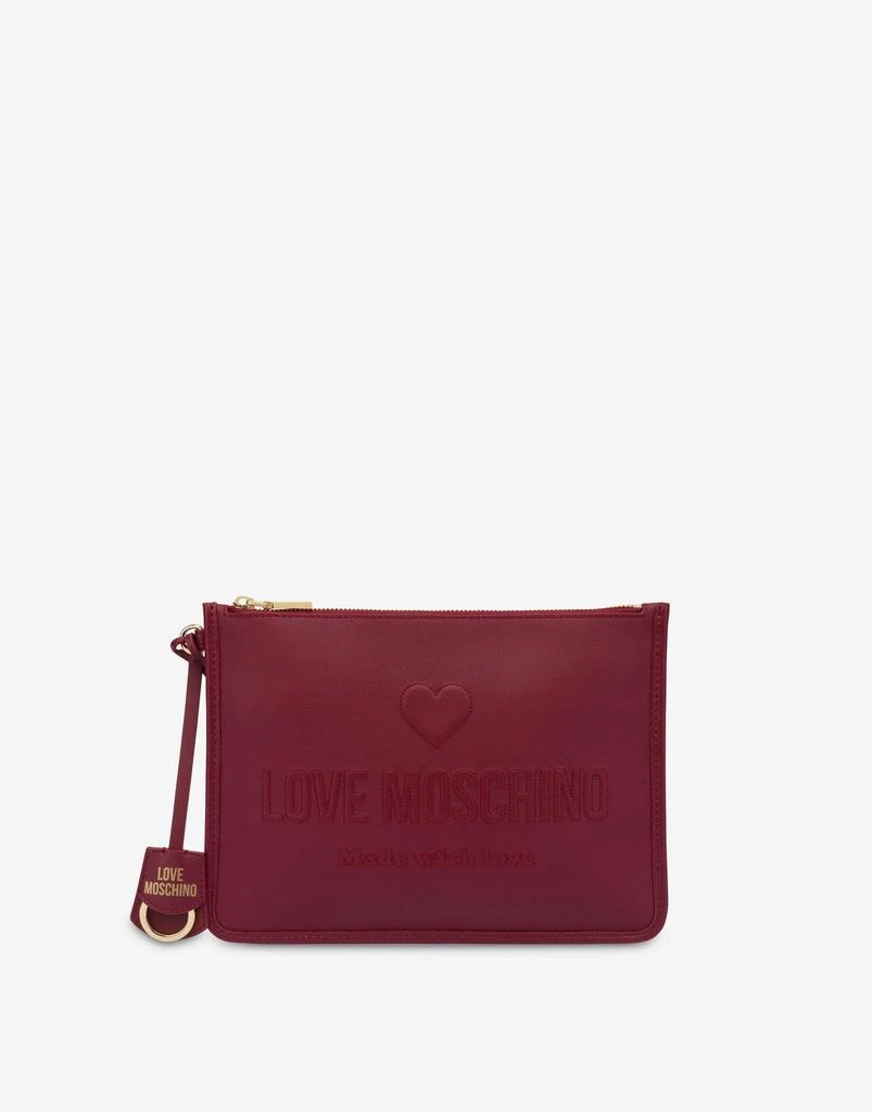 Love Moschino Love Embossed Calfskin Clutch 1