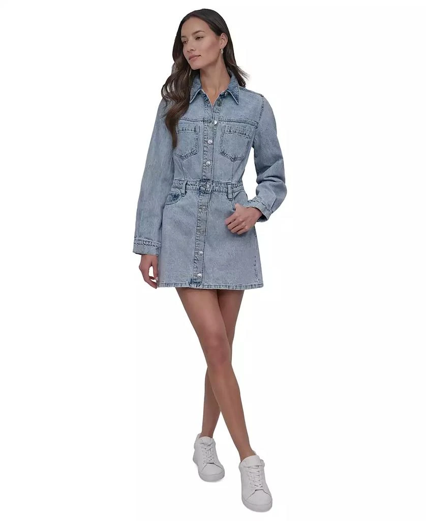 DKNY Women's Button-Down Long-Sleeve Denim Dress 1