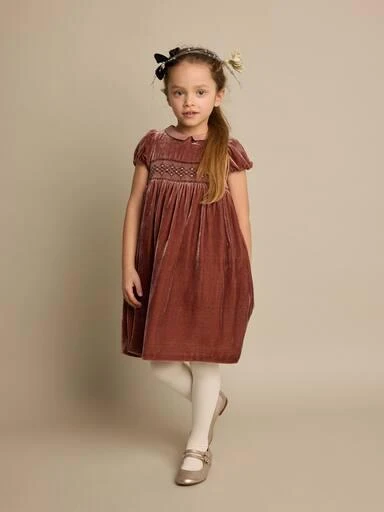 Bonpoint Blossom embroidered velvet dress 5