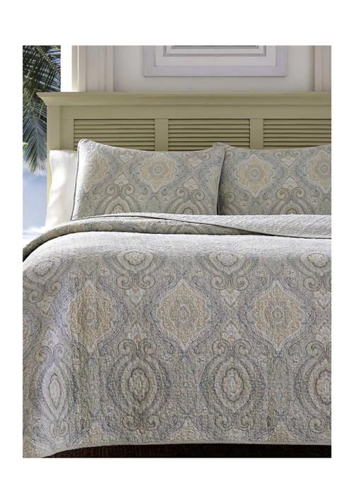 Tommy Bahama Bahama Turtle Cove 3 Piece Paisley Cotton Quilt Set 2