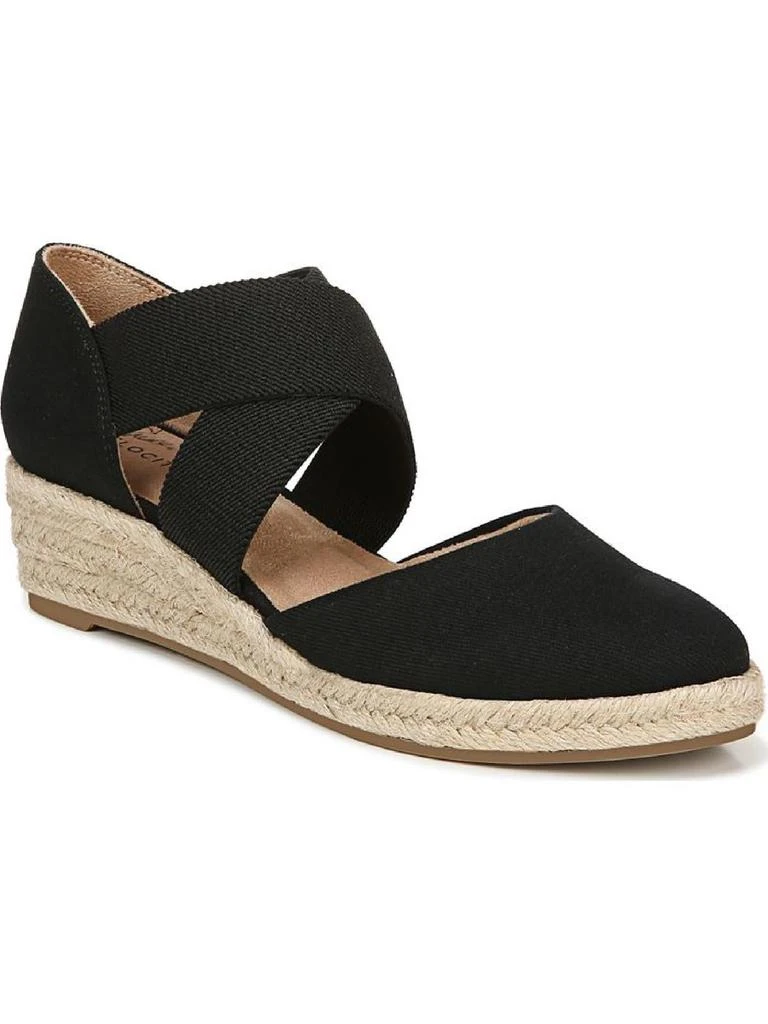 LifeStride Keaton  Womens Canvas Slip On Wedge Heels 8