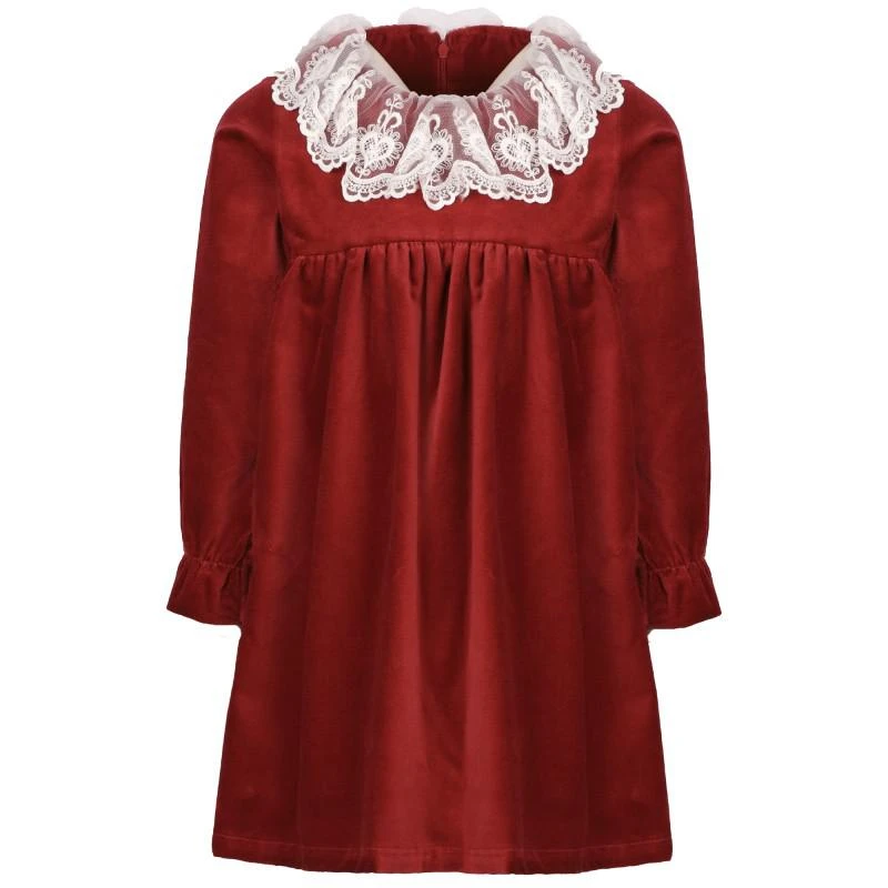 burgundy dress with white collar ZAPAKA Women Burgundy Bridesmaid Dress Spaghetti Straps Lace Wedding Guest  Dress with Hollow-out – Zapaka CA