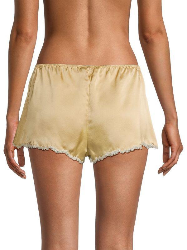 Josie Lolita Standard-Fit Lace-Trim Silk Shorts