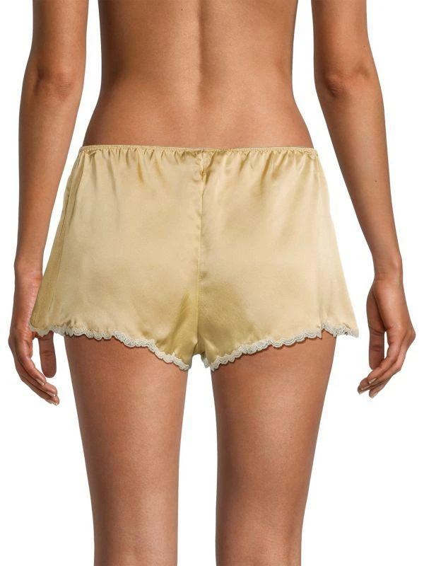 Josie Lolita Standard-Fit Lace-Trim Silk Shorts 2