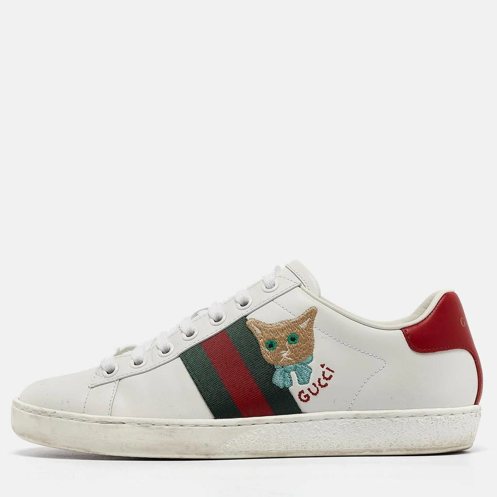 Gucci Gucci White Leather Web Ace Low Top Sneakers Size 36 1