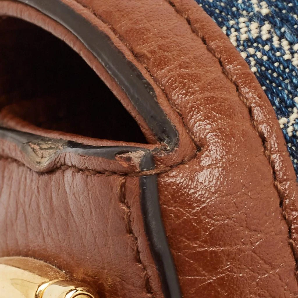 Gucci Gucci Blue/Brown GG Denim and Leather Horsebit 1955 Shoulder Bag 10