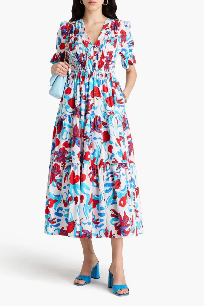 Diane von Furstenberg Avery tiered floral-print cotton-blend poplin midi dress 2