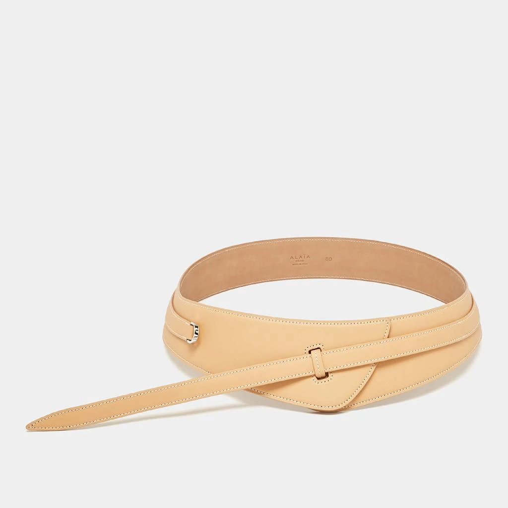 Alaia Beige Leather Mini Mina Belt 80 CM – On Sale Now with  display picture 1