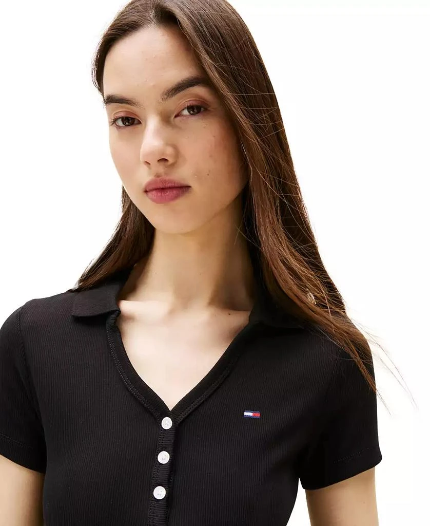 Tommy Jeans Women's Fit & Flare Ribbed Polo Dress 3
