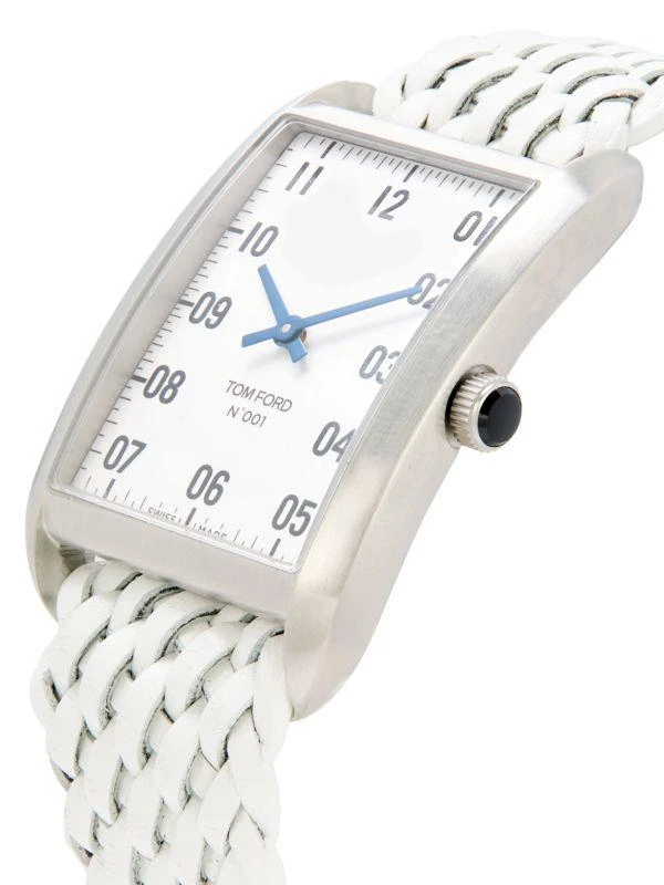 Tom Ford No. 001 30MM Stainless Steel & Braided Leather Strap Watch 3