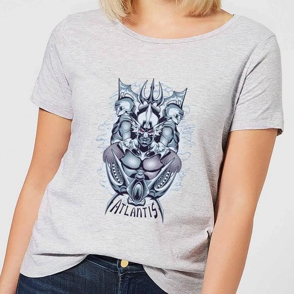 Original Hero Aquaman Atlantis Seven Kingdoms Women's T-Shirt - Grey 1