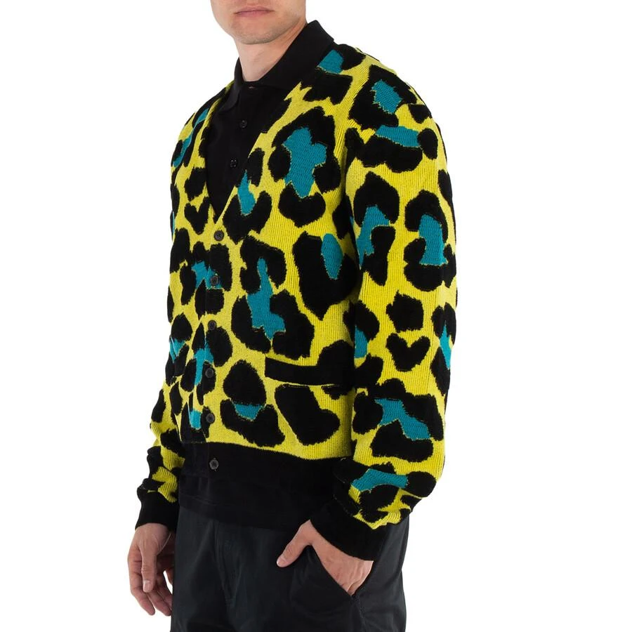 Versace Acid Lime Long Sleeve Leopard Sweater 2