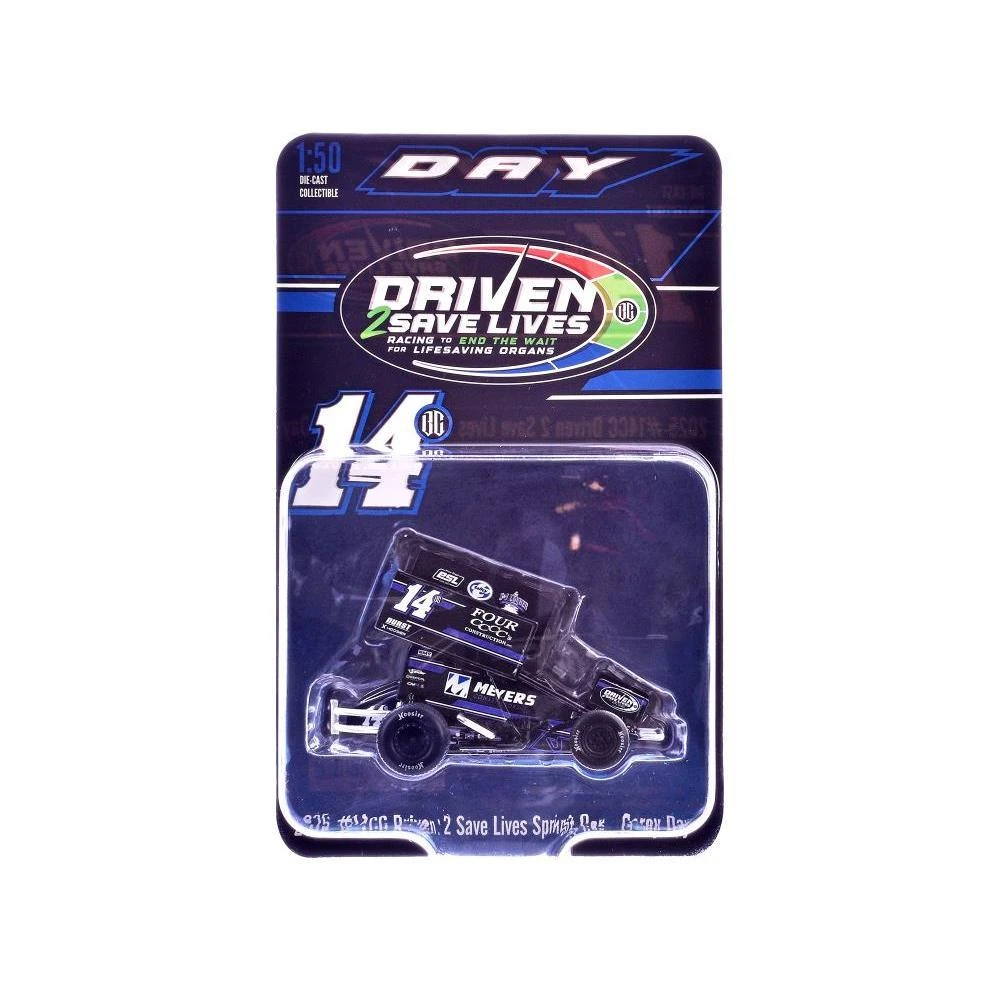ACME Winged Sprint Car #14CC Corey Day (Blue Version) "Driven 2 Save Lives" Jason Meyers Racing (2025) 1/50 2