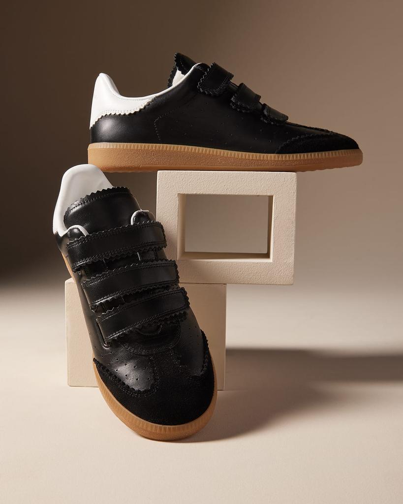 Isabel Marant Beth Perforated Leather Grip-Strap Sneakers