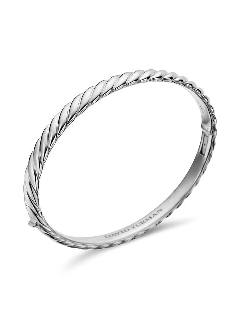 David Yurman Sculpted Cable Bangle Bracelet In 18K White Gold 4