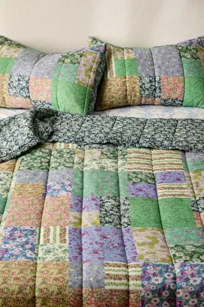 Urban Outfitters Meadow Patchwork Floral Quilt 1