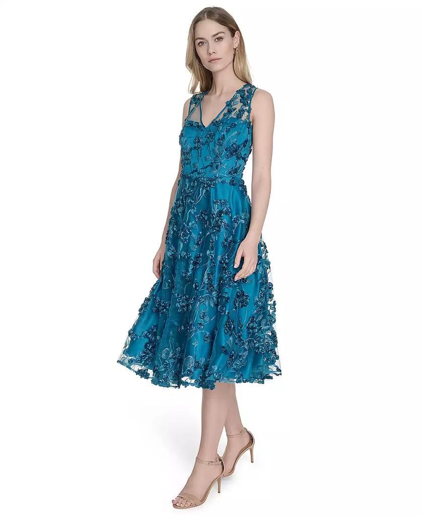 Eliza J Women's Embroidered-Mesh Sleeveless Fit & Flare Dress