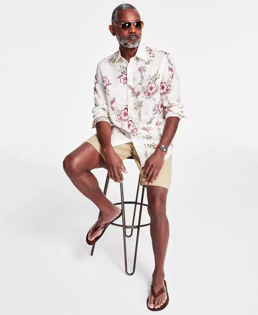 Club Room Men's Belize Long Sleeve Button-Front Floral Print Linen Shirt, Exclusively at Macy's 2